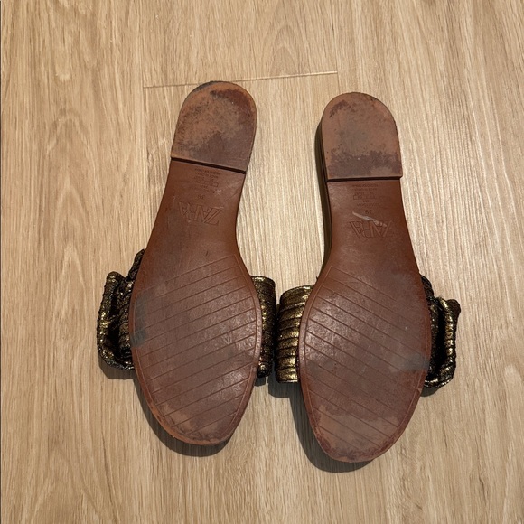 Zara Metallic Gold Women's Sandals - Picture 4 of 4